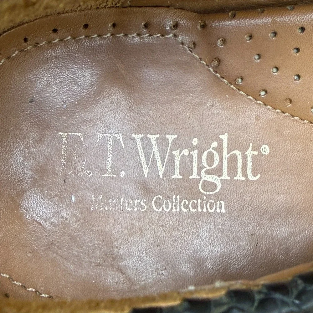 ET Wright Masters Collection Woven Loafers Mens 8 EE Black Leather Perf Modern